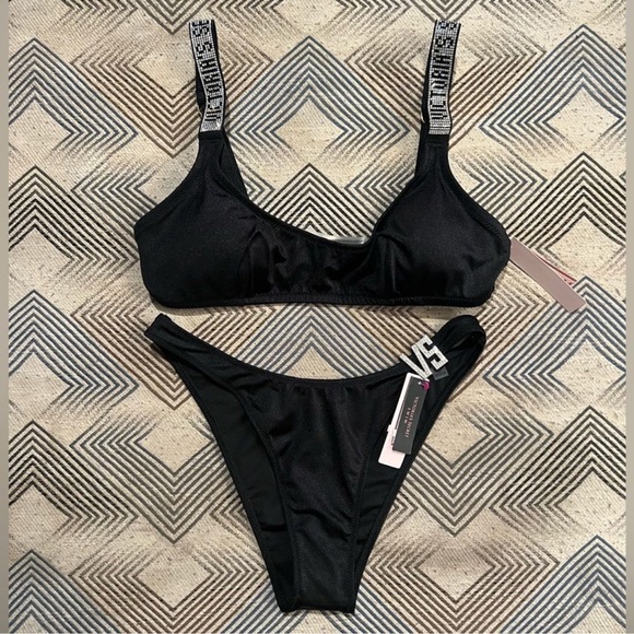 Victoria’s Secret Shine Rhinestones Bling Swim Bra & Bikini - Picture 1 of 4